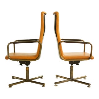 C&B Italia Custom High Back Armchairs - A Pair For Sale