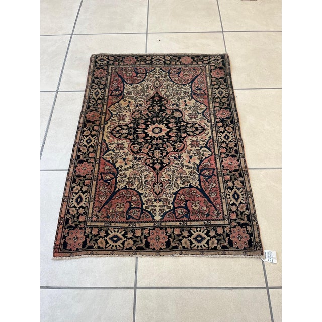 Antique Persian Sarouk Ferahan , 3'4" X 4'9" For Sale - Image 4 of 10