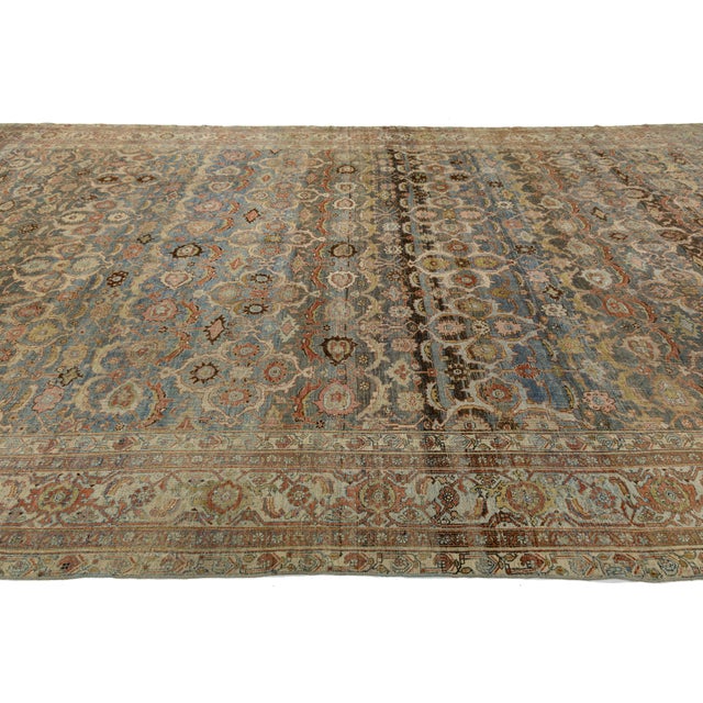 One of the Kind 19th Century Antique Bidjar Rug With All-Over Herati Pattern For Sale - Image 12 of 12
