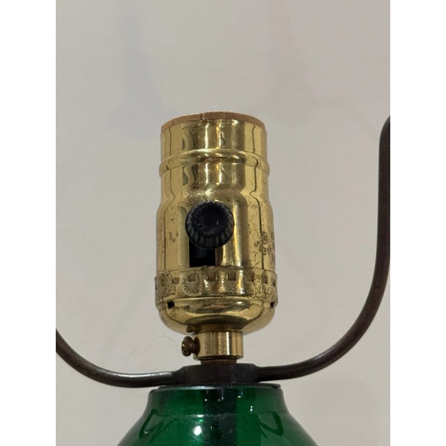 Mid-Century Modern 1940s Green Murano-Style Blown Glass Lamp For Sale - Image 3 of 6