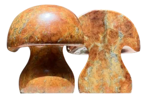 Vintage Italian Alabaster Mushroom Bookends, Circa 1960 - A Pair