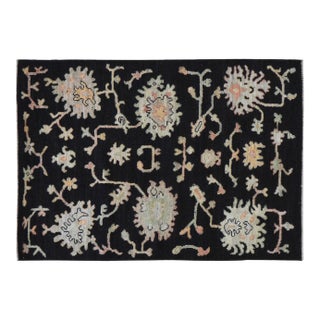 1970s Turkish Oushak Hand Knotted Wool Rug, 5'x7' For Sale