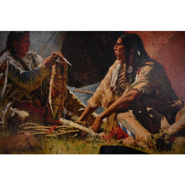 1980s Howard Terpning "The Bonnet Case" — Greenwich Workshop Textured Canvas For Sale - Image 4 of 6