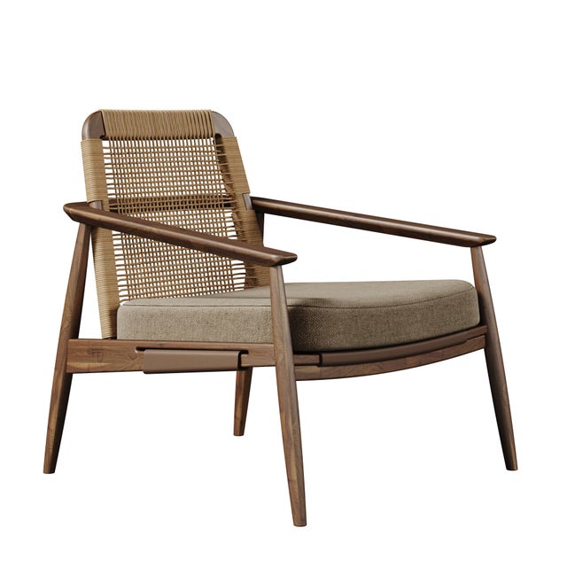 Textile Adam Armchair by Wood Tailors Club For Sale - Image 7 of 17