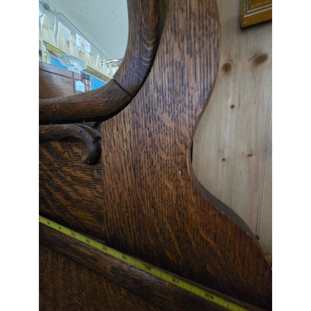 Wood Antique 1890s Serpentine Tiger Oak Dresser With Mirror For Sale - Image 7 of 12