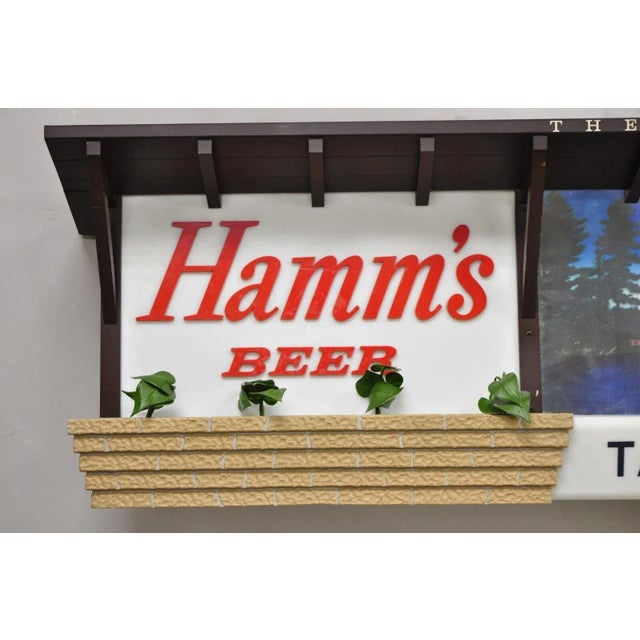 Large 77" Vintage Hamm's Beer Lakeside Plastics Advertising Hanging Lighted Sign For Sale - Image 4 of 13