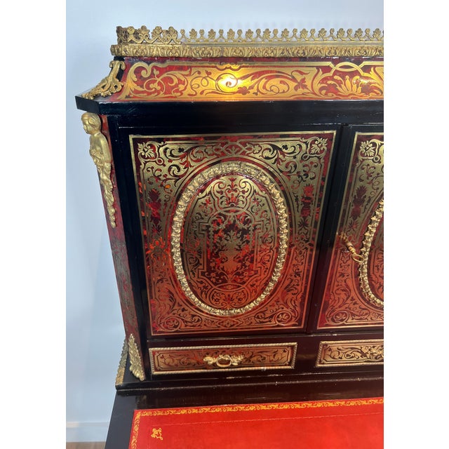 Wood Late 19th Century Bonheur du Jour desk, literally happiness of the day in Boulle marquetry For Sale - Image 7 of 12