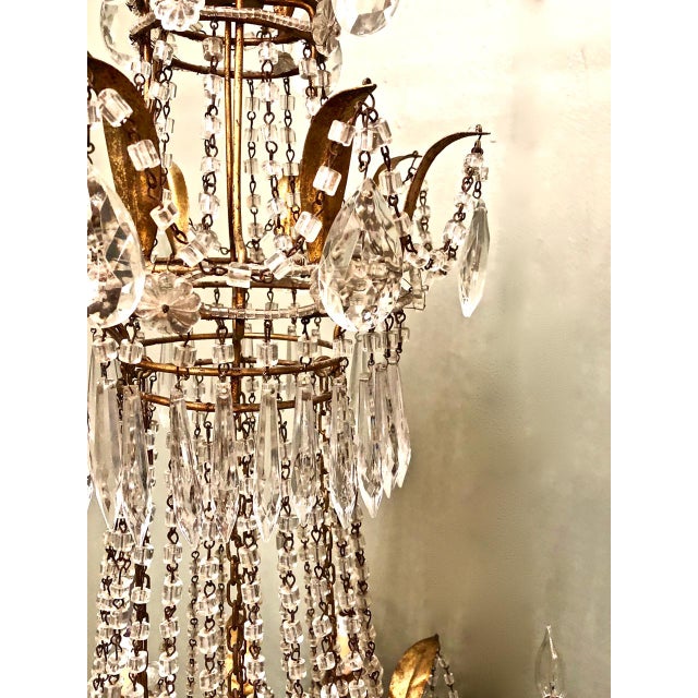 Italian Mid-20th C. Italian Baltic Beaded Chandelier With Multiple Swags & Pendants For Sale - Image 3 of 7