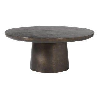 Outdoor Indoor Round Bronzed Round Coffee Table For Sale