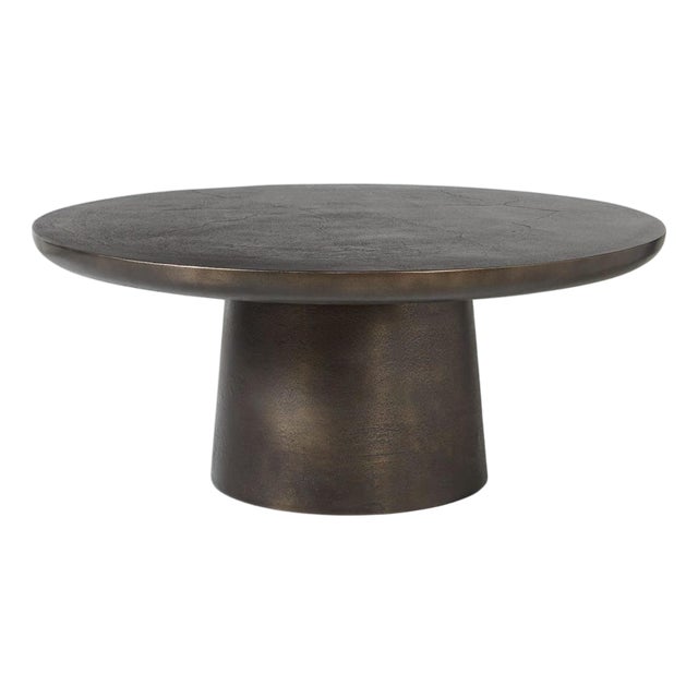 Outdoor Indoor Round Bronzed Round Coffee Table For Sale