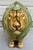 Vintage Majestic Italian Majolica Style Ceramic Lion Sculpture For Sale - Image 9 of 12