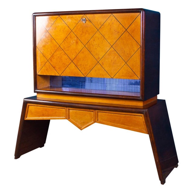 Mid-Century Italian Bar Cabinet attributed to Osvaldo Borsani by Osvaldo Borsani, 1940s For Sale - Image 17 of 17