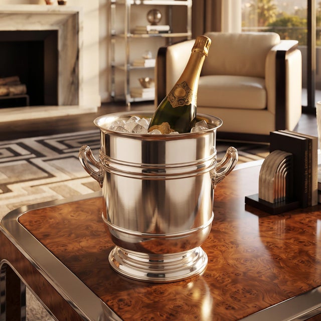 Vintage Silver-Plated Sully Champagne & Ice Bucket from Christofle, 1950s For Sale - Image 10 of 11