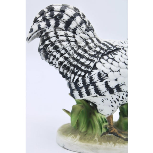Vintage Farmhouse Black and White Ceramic Chickens For Sale - Image 9 of 13