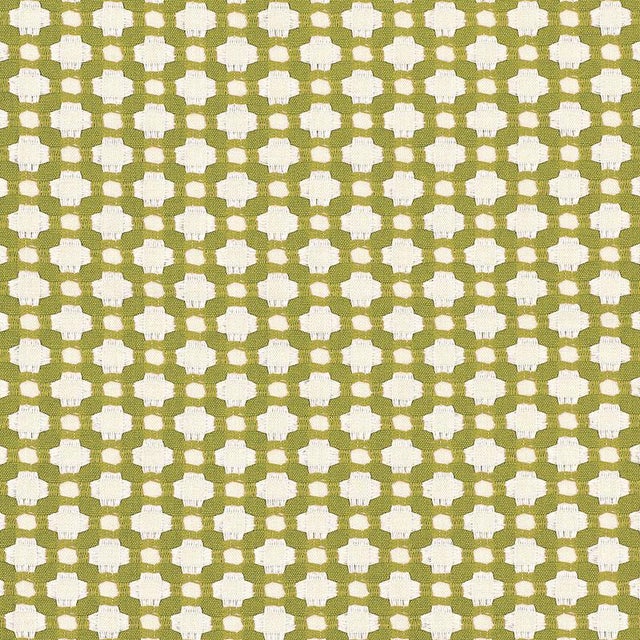 Sample - Schumacher X Celerie Kemble Betwixt Fabric in Grass/Ivory For Sale