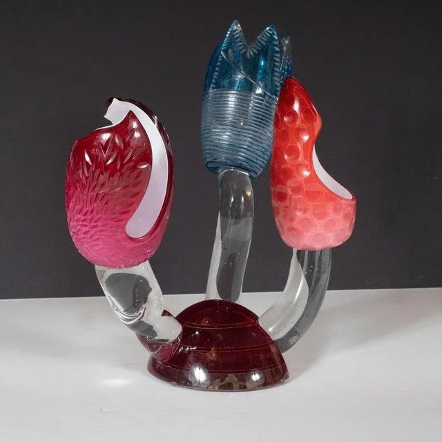 2010s Layered Glass "Dragonfruit" Sculpture by Jiri Jelinek For Sale - Image 5 of 13