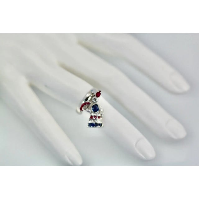 This is part of Chairish’s Fine Jewelry assortment. Art Deco Platinum Charm on Ring This lovely Art Deco Charm is from the...