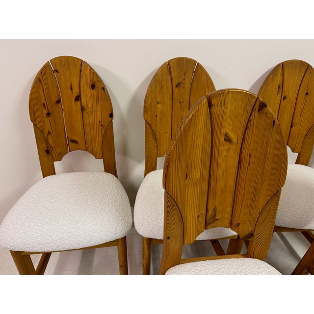 Vintage Scandianavian Dining Chairs in Pine and Boucle, 1970s, Set of 6 For Sale - Image 14 of 18