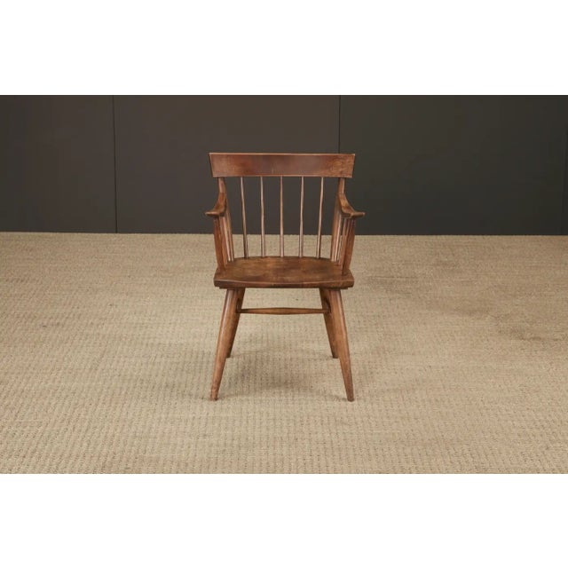 Mid-Century Willett Furniture Company Solid Cherry Spindle-Back Armchairs For Sale - Image 9 of 18