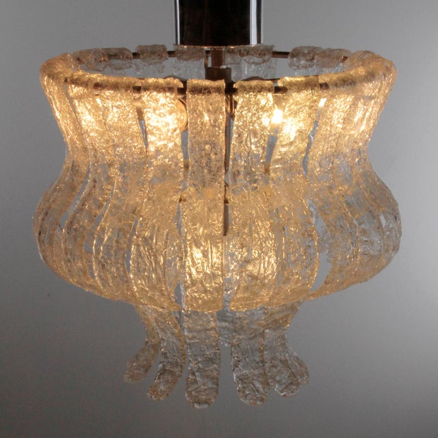 Silver Vintage Murano Glass Chandelier, 1970s For Sale - Image 8 of 12