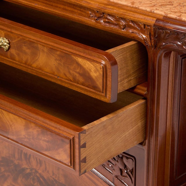 Late 19th Century Antique French Art Nouveau Louis Majorelle Mahogany Buffet / Server Cabinet For Sale - Image 5 of 12