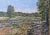 American Original Impressionist Landscape Oil Painting in an Ornate Giltwood Frame For Sale - Image 3 of 15