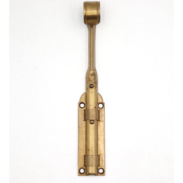 Traditional Vintage 8.125 In. Brass Plated Steel Surface Door Bolt For Sale - Image 3 of 7