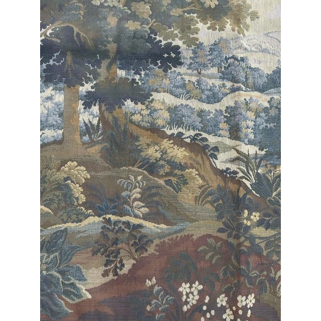 Vintage French Jacquard Tapestry with Verdure Motif in the style of Aubusson, 1960s For Sale - Image 15 of 18