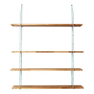 String Shelves with Wooden Shelves, 1970s For Sale