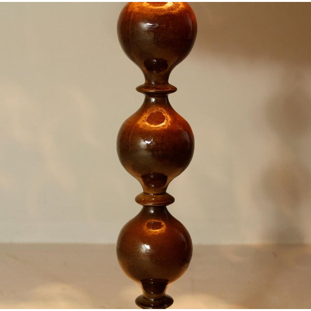 Textile Bubble Ceramic Floor Lamp, Germany, 1960s For Sale - Image 7 of 14