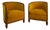Art Deco Barrel Chairs in Velvet, 1930, Set of 2 For Sale