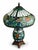 Vintage Tiffany-Style Floral Stained-Glass Table Lamp With Illuminated Base For Sale In Tampa - Image 6 of 8