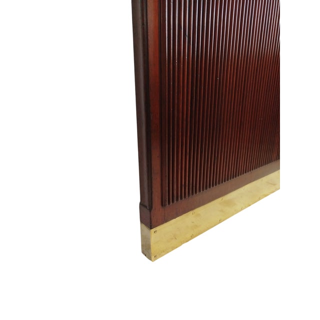 Vintage Danish Floor Mahogany Mirror with Brass Lamp, 1950s For Sale - Image 6 of 8