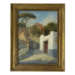 Alfredo Mahieux, An Afternoon in Forio Di Ischia, 1949, Oil on Panel, Framed For Sale