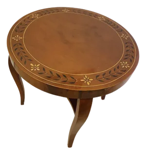 Art Deco Hand Painted Round Side Table, 1930s