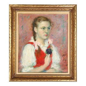 Portrait of a Girl, Lajos Rezes Molnár, Painting
