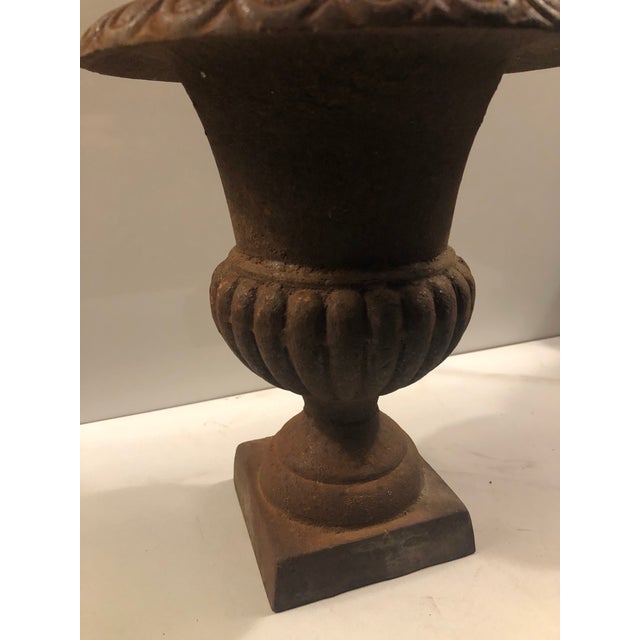 Vintage French Cast Iron Urn For Sale - Image 9 of 10