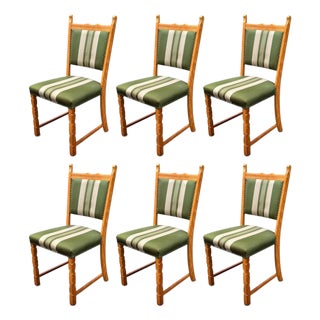 Set of Six Danish Oak Dining Chairs by Henning Kjærnulf For Sale