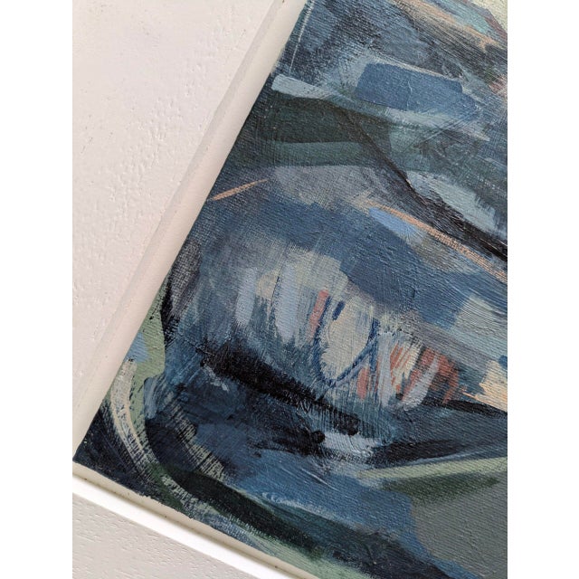 Blue Contemporary 'Chasing After the Wind' Original Modernist Abstract Acrylic Painting by British Artist Frances Daws, Framed For Sale - Image 8 of 9