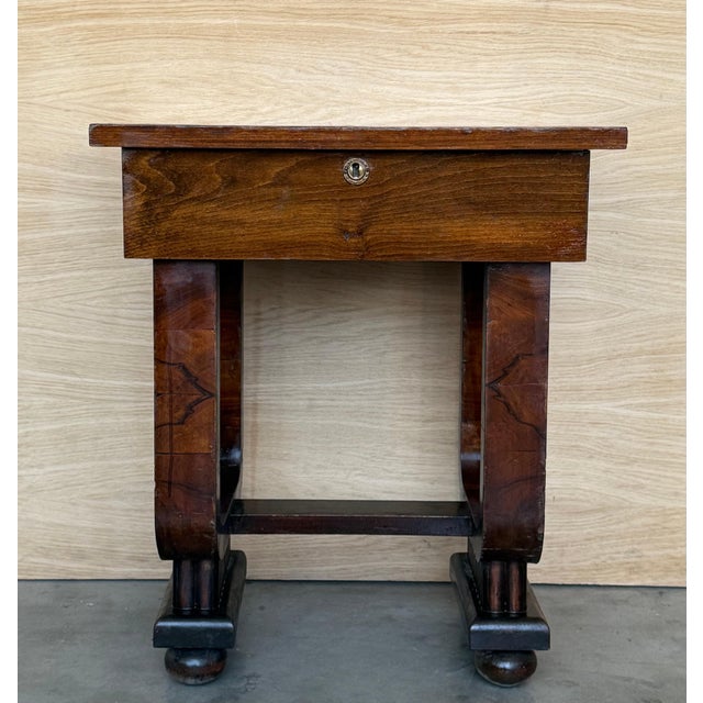 Mid 20th Century Art Deco Sewing Stand Work or Side table Table with Black Ebonized details For Sale - Image 18 of 18