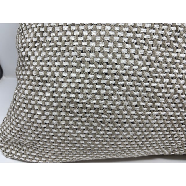 2020s Large Woven Neutral Tones Color Fabric Decorative Accent Throw Pillow For Sale - Image 5 of 5