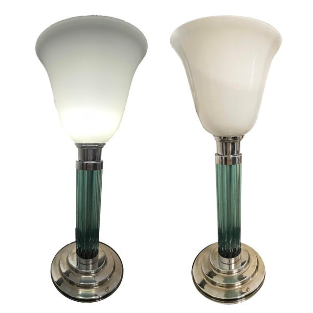 Metal Large Art Deco Desk Lamp, 1940 For Sale - Image 7 of 7