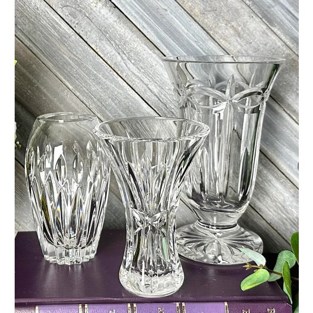 Vintage Waterford Crystal Blown Glass Crystal Bud Vases - Set of 3 For Sale In Phoenix - Image 6 of 8