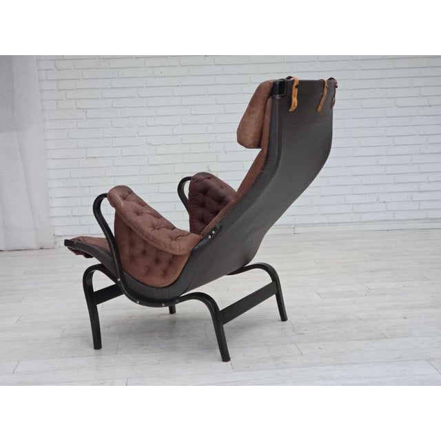 Swedish Pernilla Lounge Chair in Leather by Bruno Mathsson for Dux, 1970s For Sale - Image 18 of 18