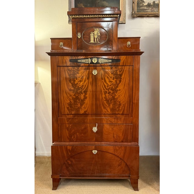 Neoclassical Fall-Front Secretaire Cabinet in Mahogany, 1780 For Sale - Image 15 of 15