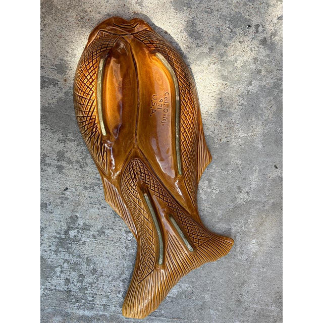 Mid-Century Modern Mid-Century Modern Ceramic Pottery Fish Server Platter by California Originals For Sale - Image 3 of 7