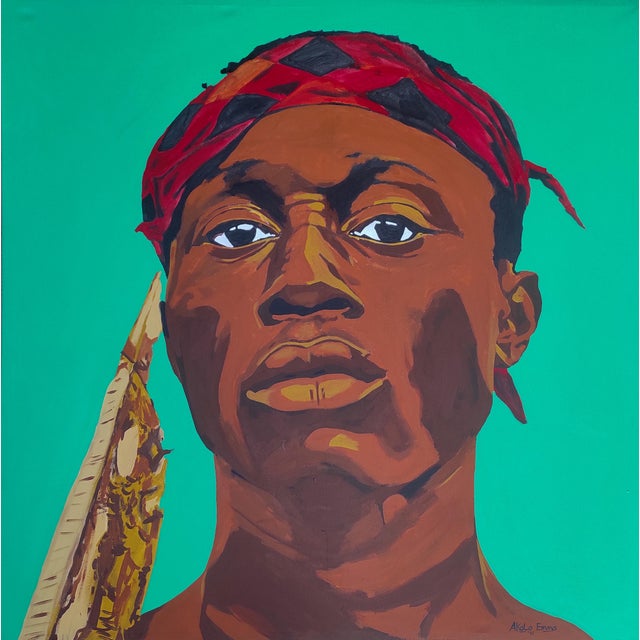 Igi Daduro, (All by Myself) Ii, 21st Century, Contemporary, Figurative Portrait, Africa Men, Emmanuel Akolo (2021) Acrylic on Canvas For Sale