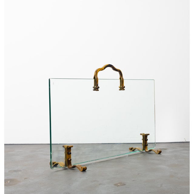 Glass and Brass Spark Guards, 1950s For Sale - Image 6 of 9