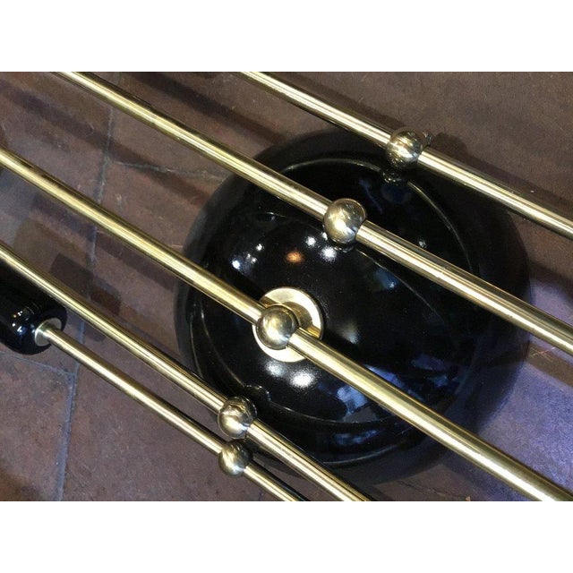 Art Deco Black Brass and Gold Wall Lamp from Historic Hotel in Rome, 1930s For Sale - Image 6 of 7