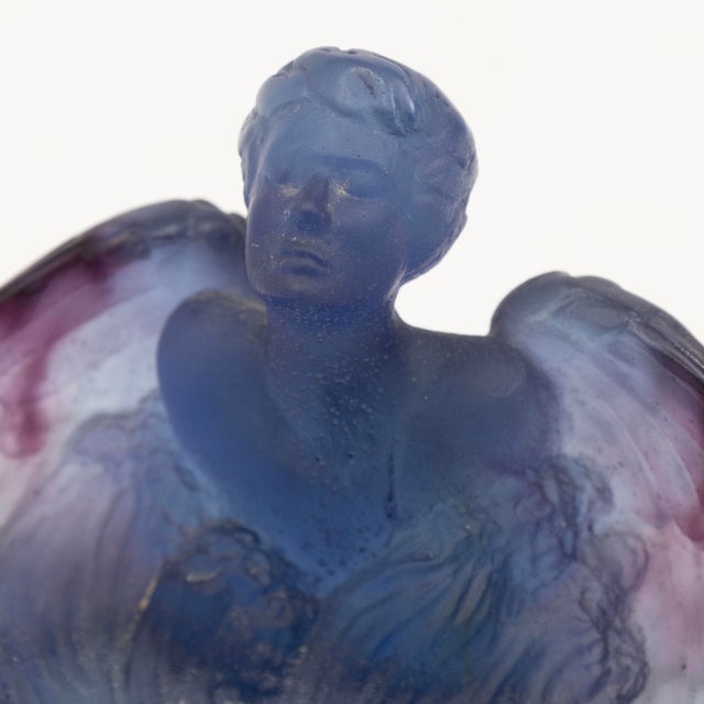 Daum Daum France Angel Dish C. 1970s Signed Pate De Verre Crystal Glass For Sale - Image 4 of 4